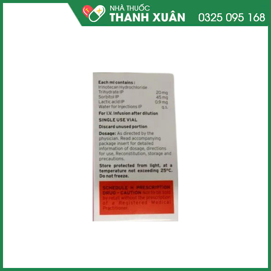 Irinotel 100mg/5ml thuốc điều trị cho bệnh nhân ung thư đại trực tràng tiến triển